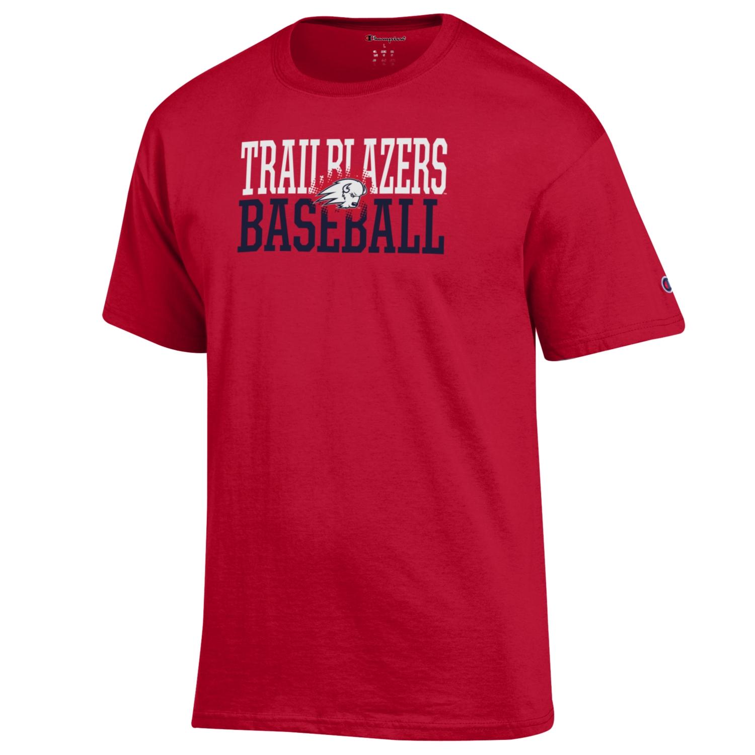 Trailbazer red baseball t-shirt